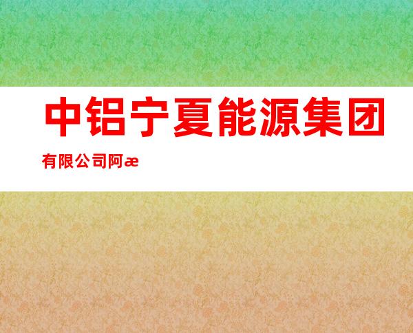 中铝宁夏能源集团有限公司阿拉善新能源分公司