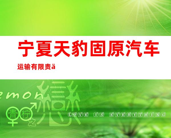 宁夏天豹固原汽车运输有限责任公司海原汽车站