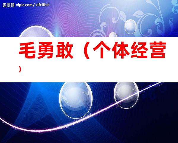 毛勇敢（个体经营）